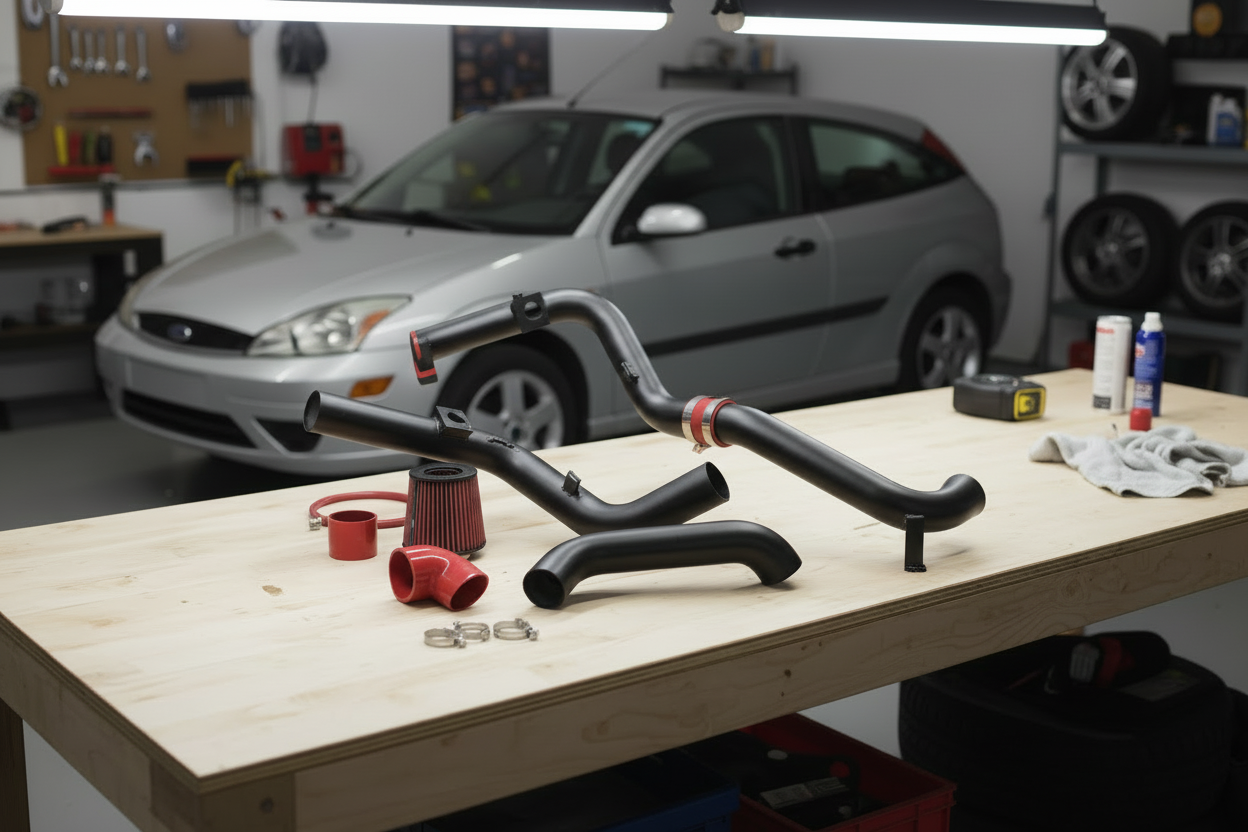Rtunes Cold Air Intake Induction Red Black for Ford Focus (2000-2003) 2.0L Engine Default Title
