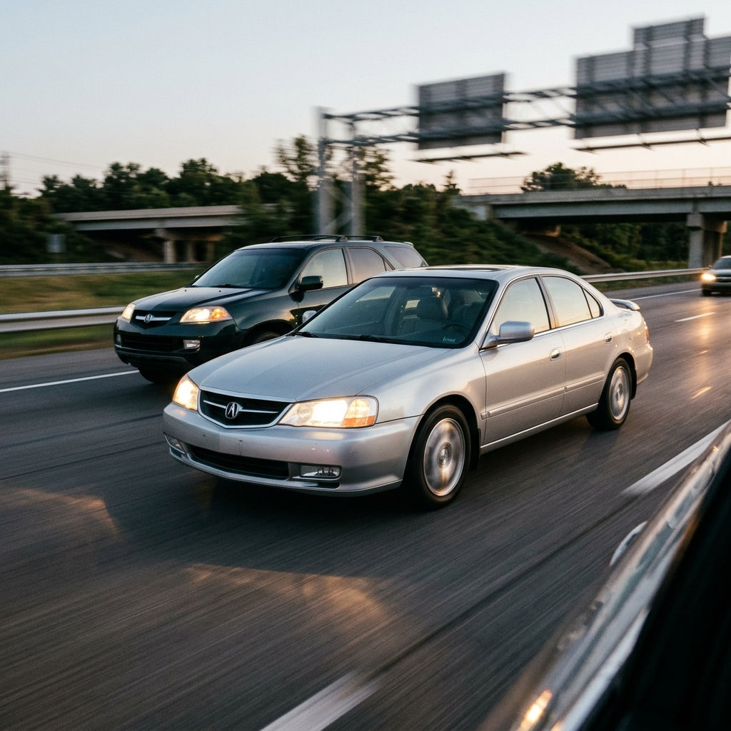 Action Shot: Acura MDX,TL,CL Driving Fast