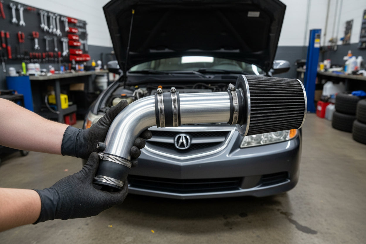 Cold Air Intake for Acura TSX Sedan (2004-2007) 2.4L Engine without MAF Sensor Only Black Default Title
