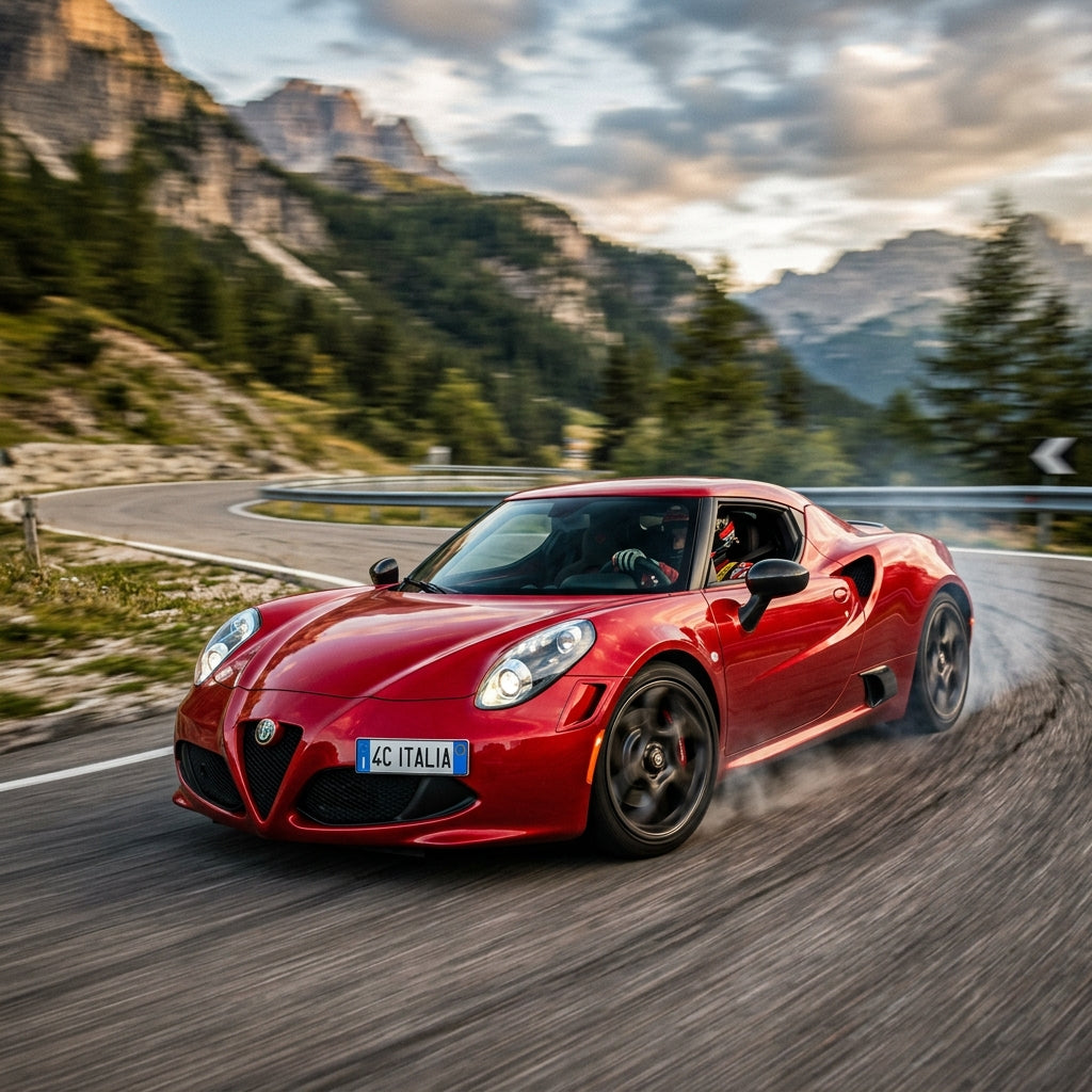 Action Shot: Alfa Romeo 4C Driving Fast