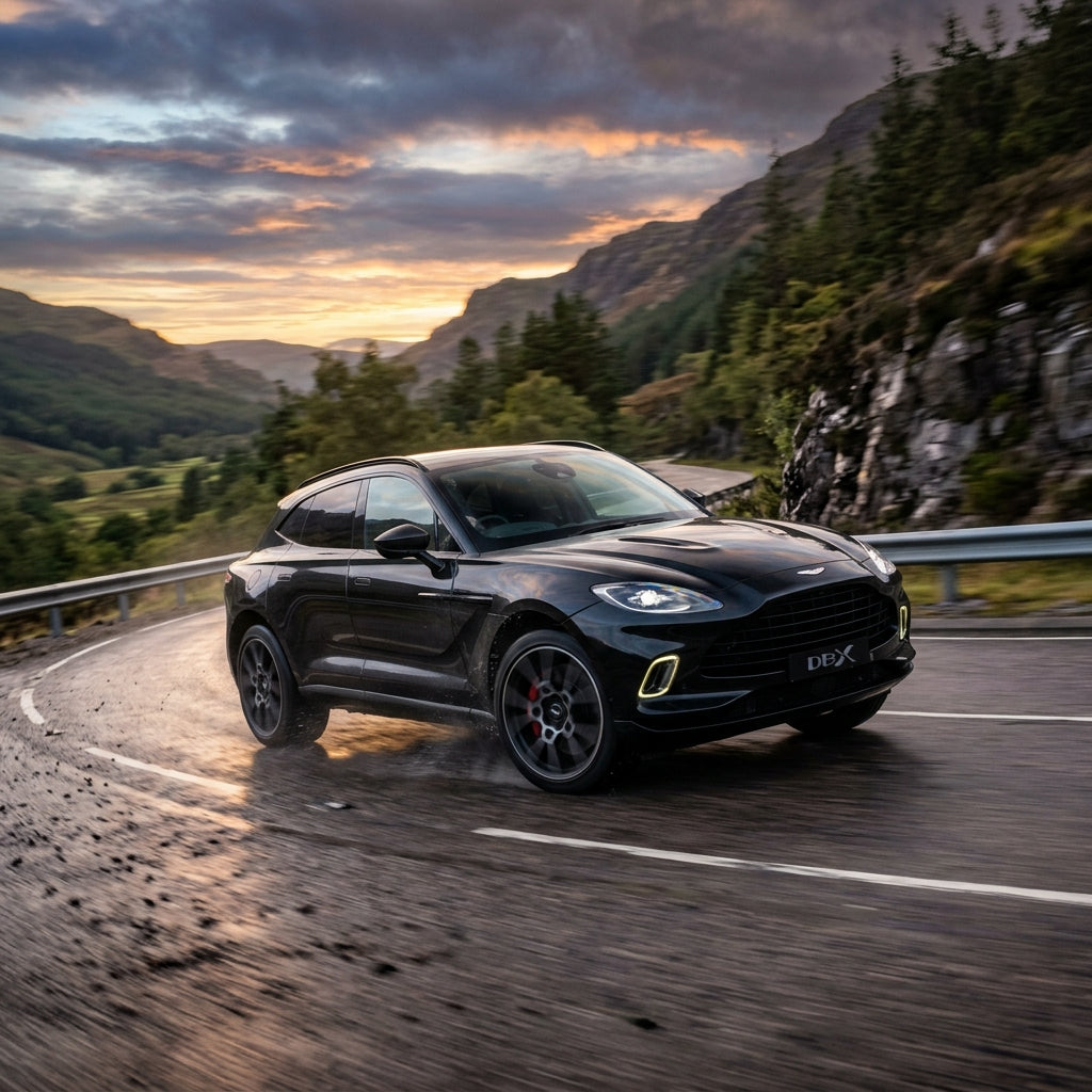 Action Shot: Aston Martin DBX Driving Fast