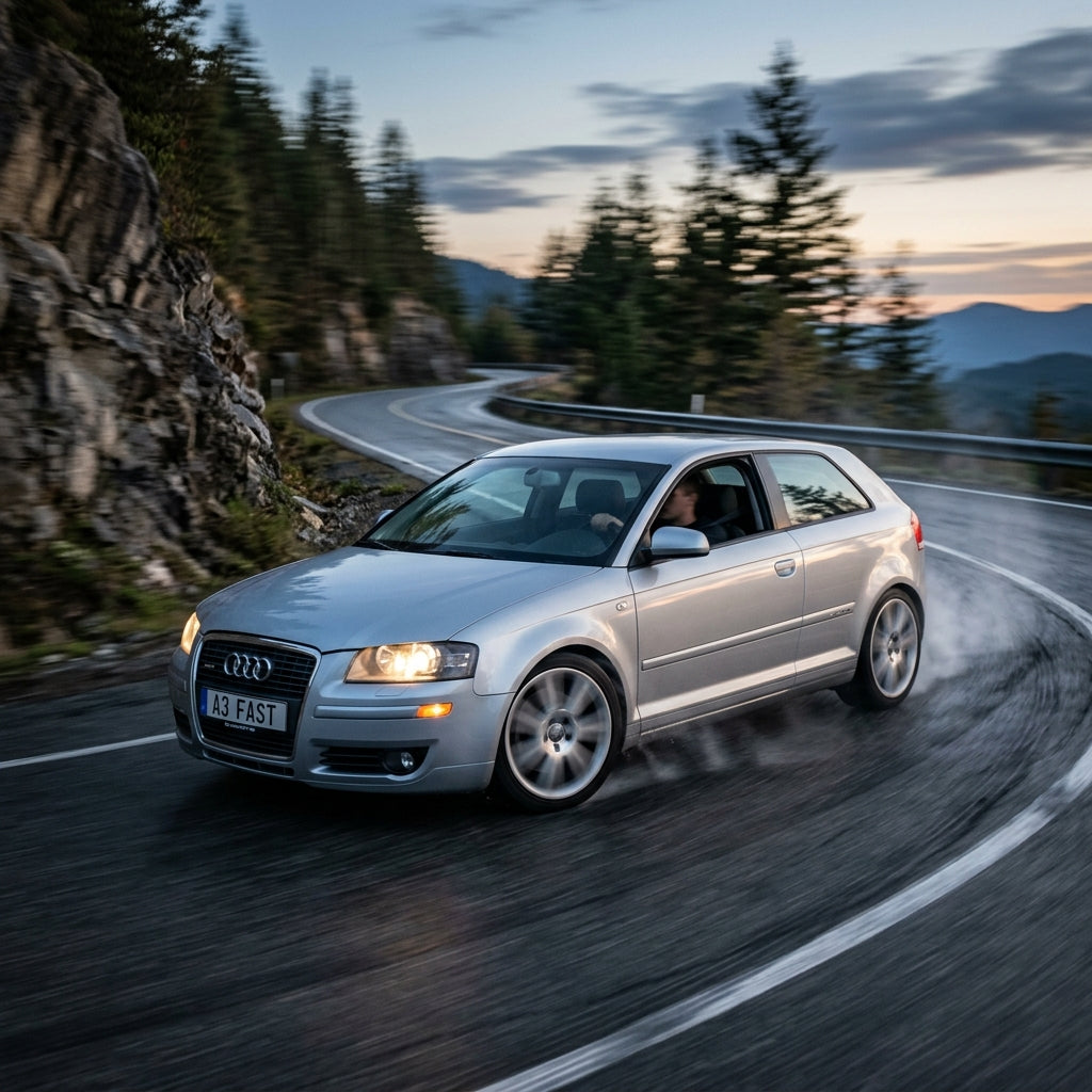 Action Shot: Audi A3 Driving Fast
