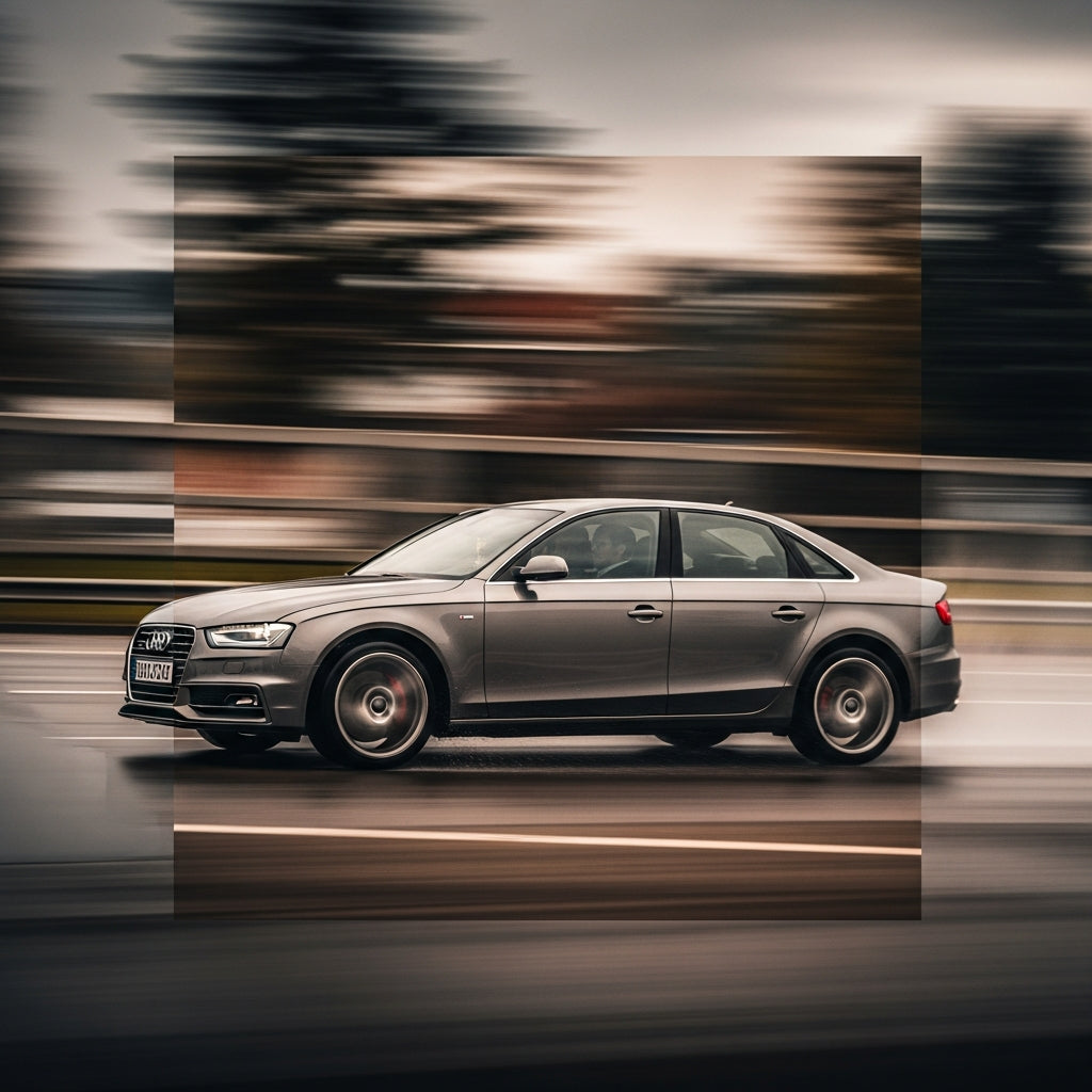 Action Shot: Audi A4 Driving Fast