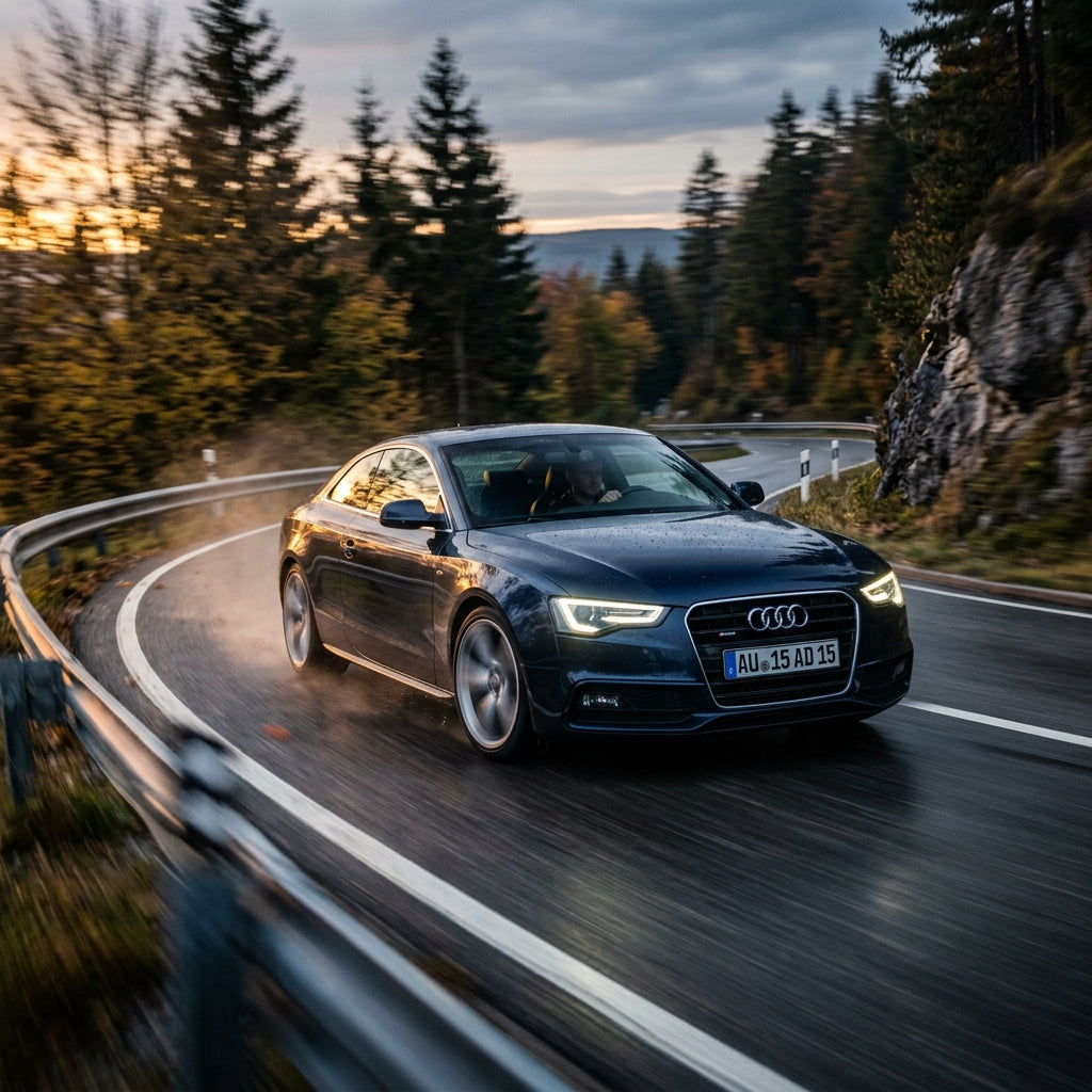 Action Shot: Audi A5 Driving Fast