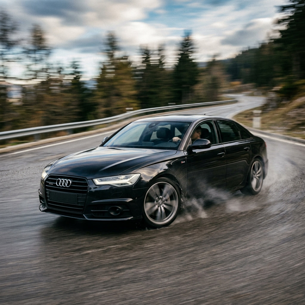 Action Shot: Audi A6 Driving Fast