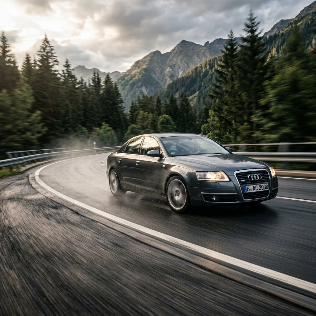 Action Shot: Audi A6 Driving Fast