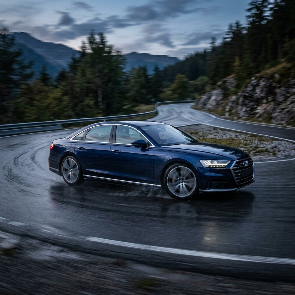Action Shot: Audi A8 Driving Fast