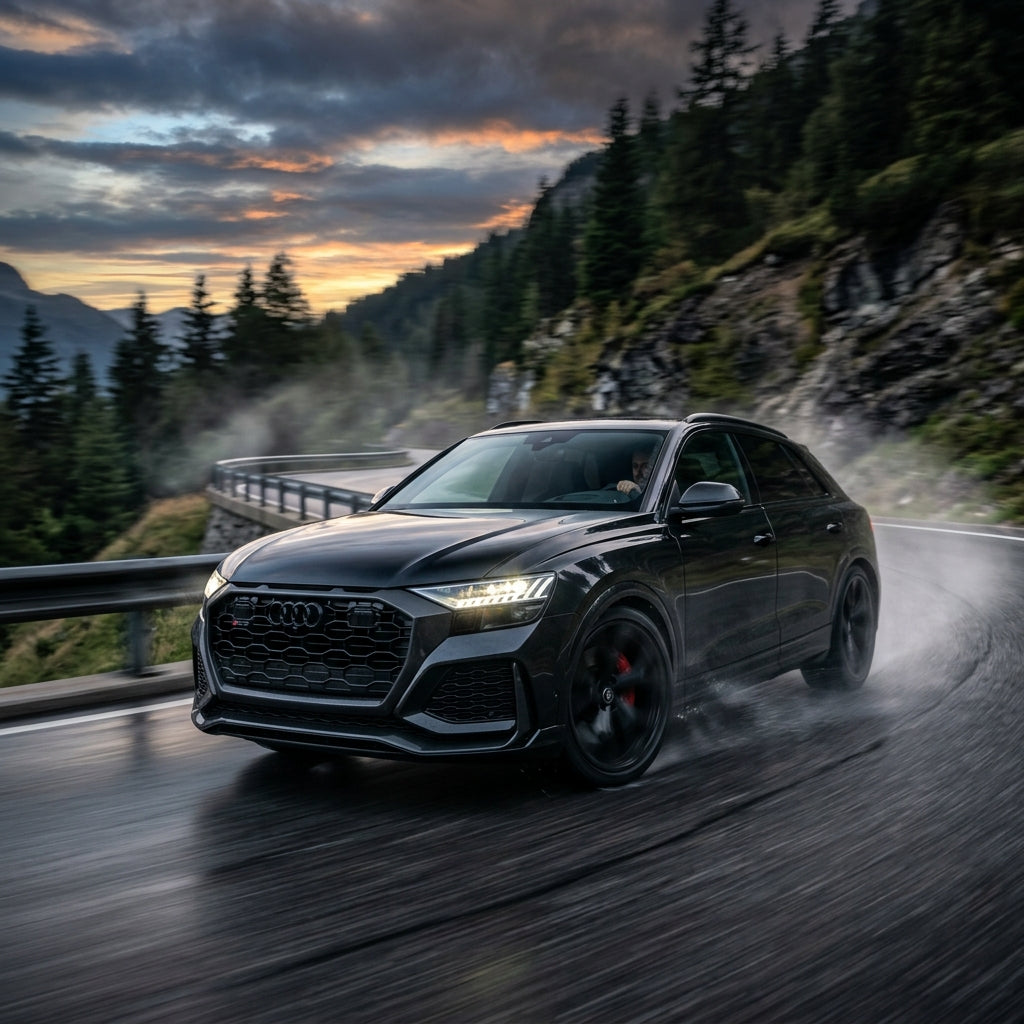 Action Shot: Audi RS Q8 Driving Fast
