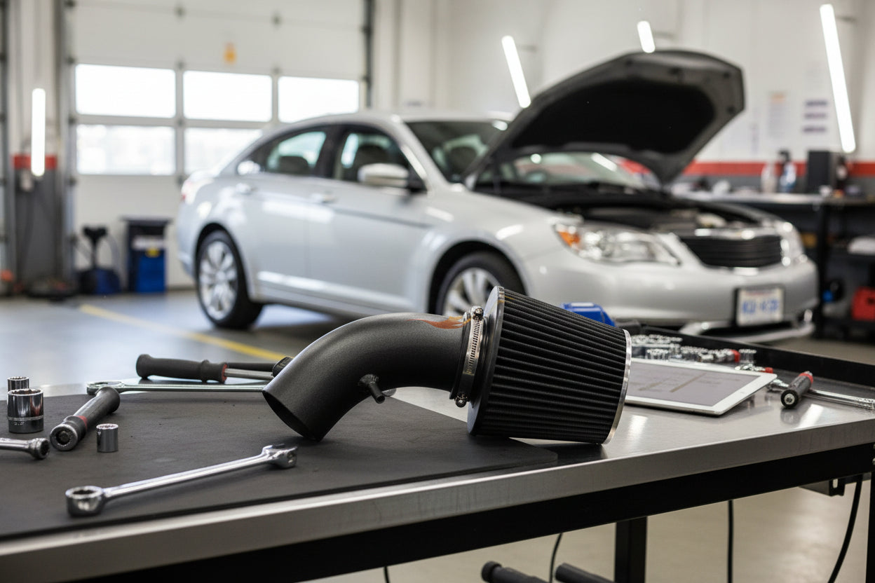 Short Ram Air Intake For Chrysler 200 (2011-2013) with 2.4L L4 Engine Black Default Title