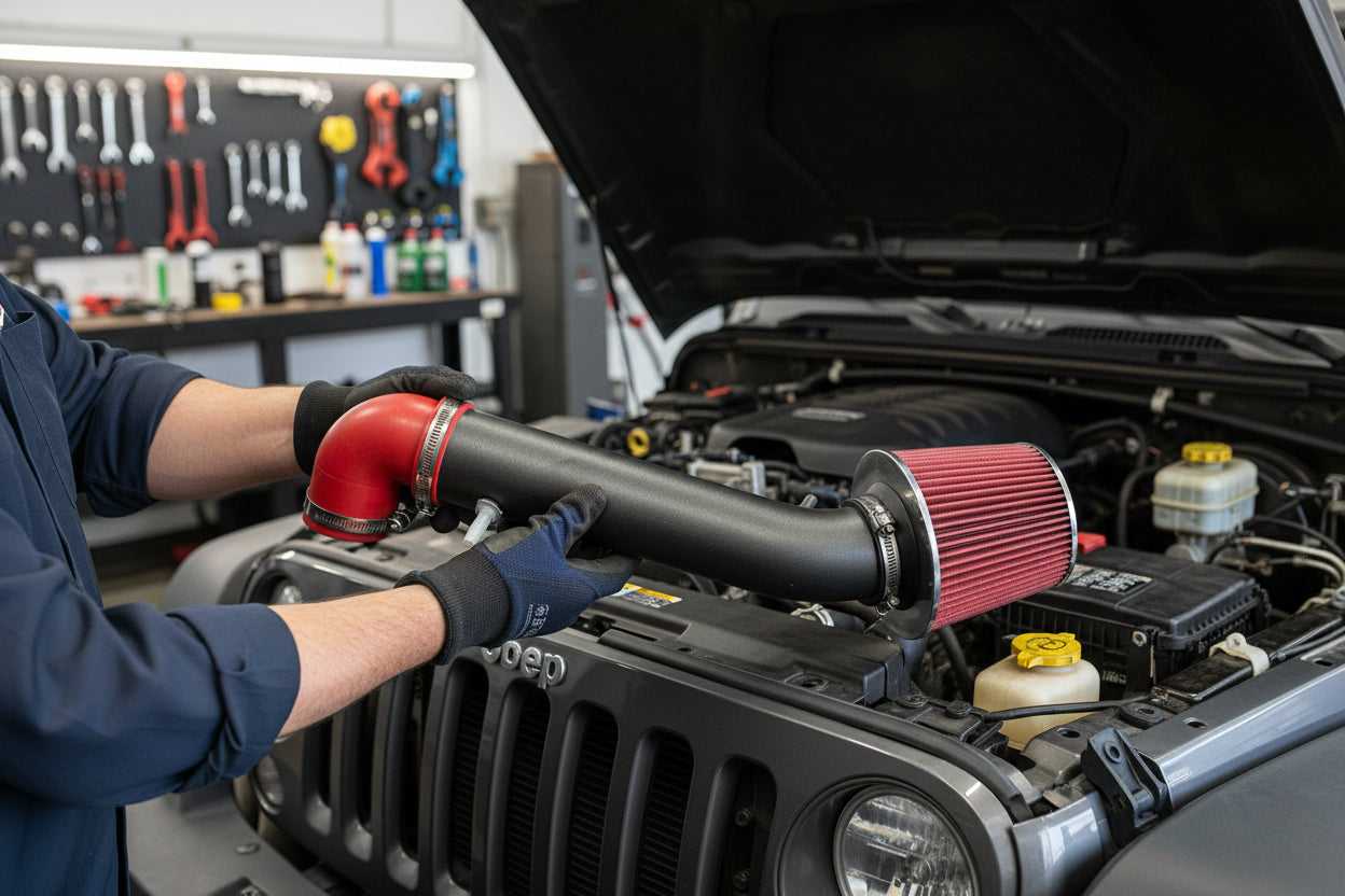 Cold Air Intake for Jeep Wrangler (1991-1995) with 2.5L L4 & 4.0L L6 Engines Red Default Title