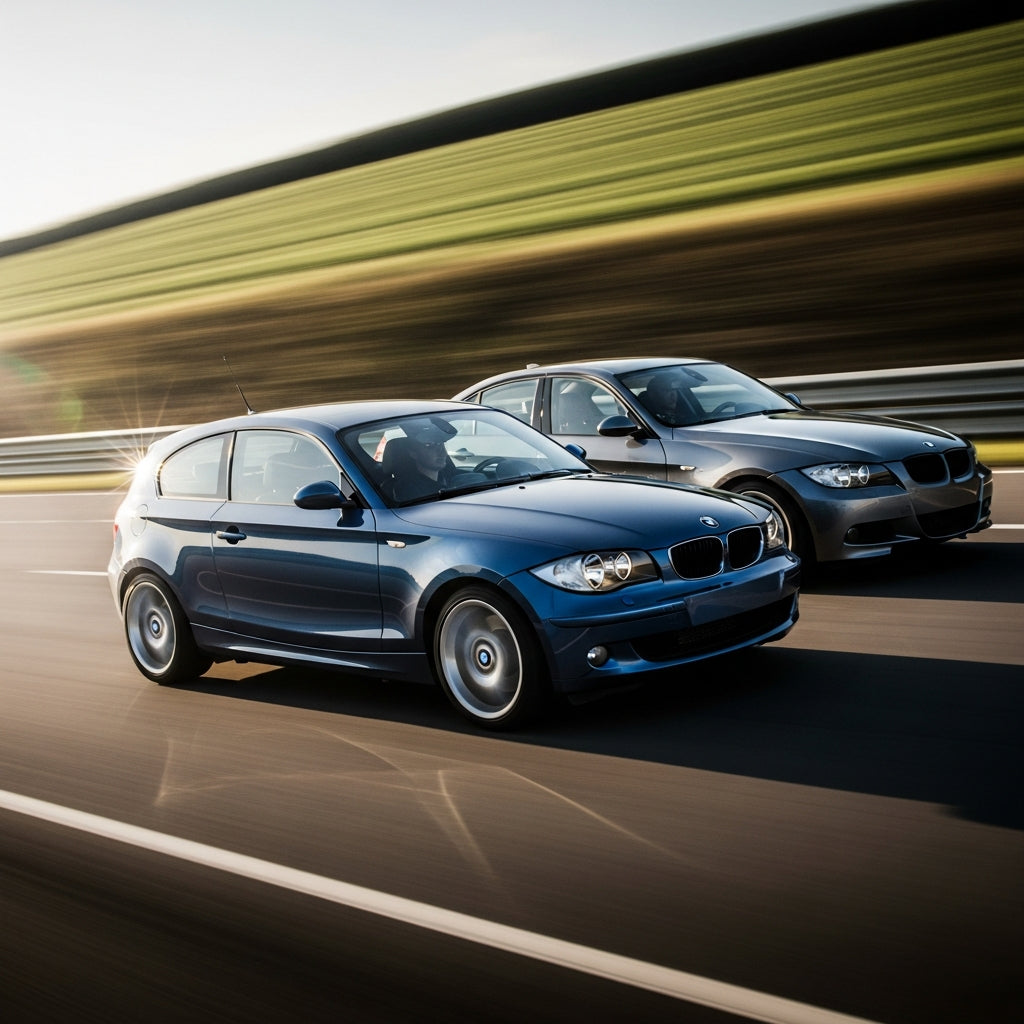 Action Shot: BMW 1 Series, 3 Series Driving Fast