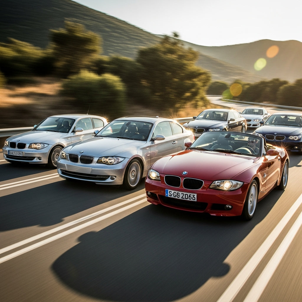 Action Shot: BMW 1 Series, 3 Series, 5 Series, Z4 Driving Fast