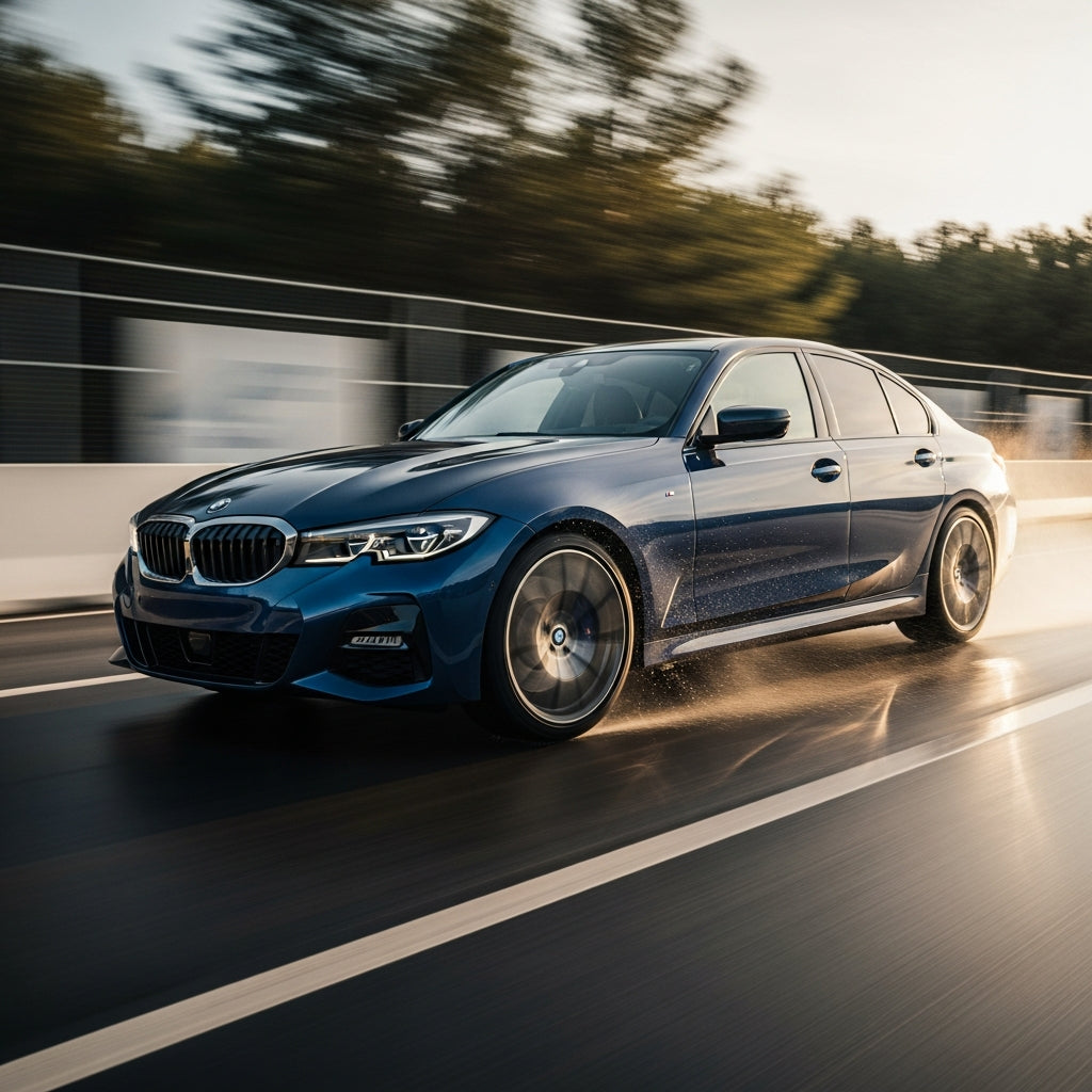 Action Shot: BMW 3 Series Driving Fast
