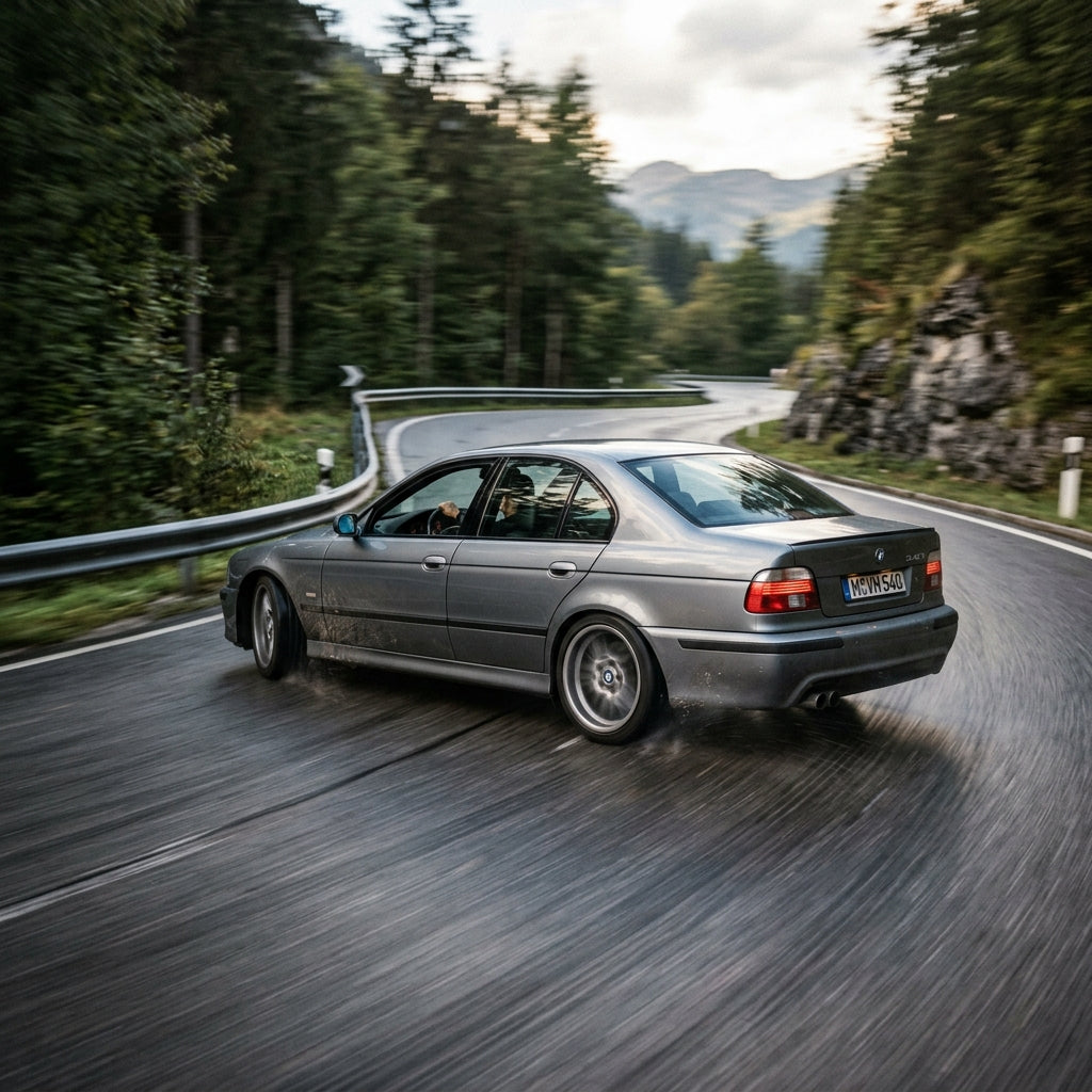 Action Shot: BMW 5 Series Driving Fast