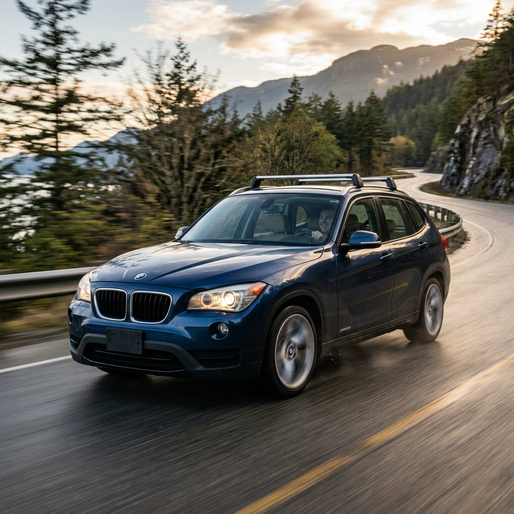 Action Shot: BMW X1 Driving Fast