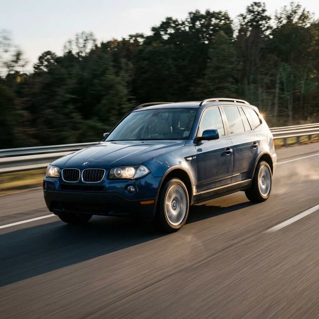 Action Shot: BMW X3 Driving Fast