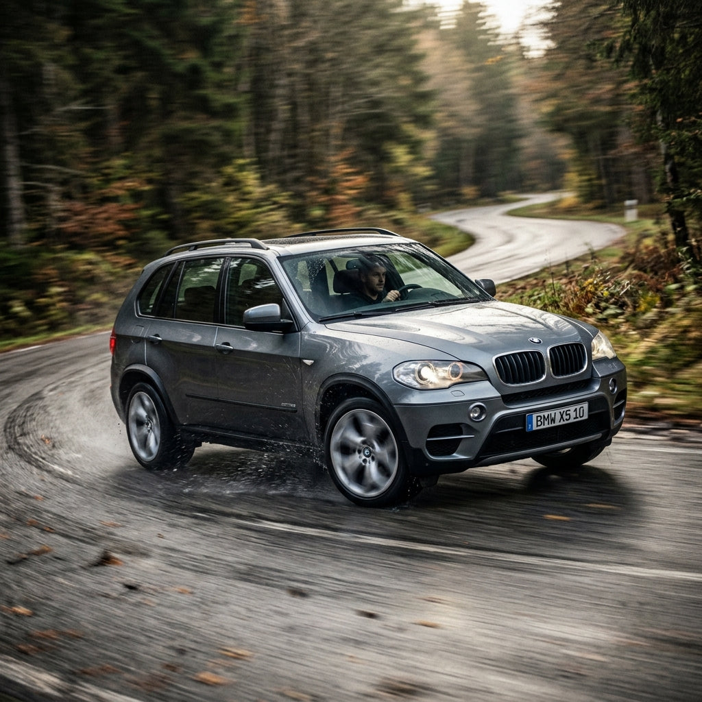 Action Shot: BMW X5 Driving Fast
