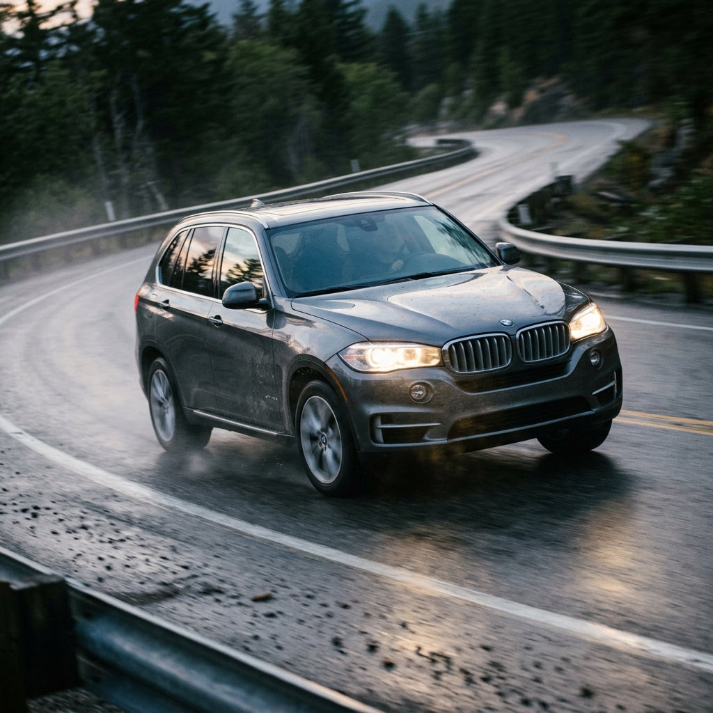 Action Shot: BMW X5 Driving Fast