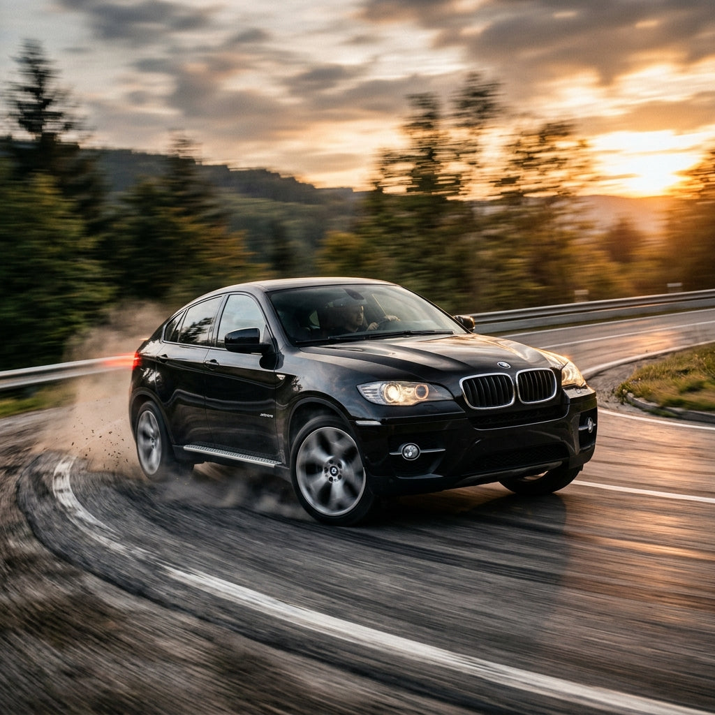 Action Shot: BMW X6 Driving Fast