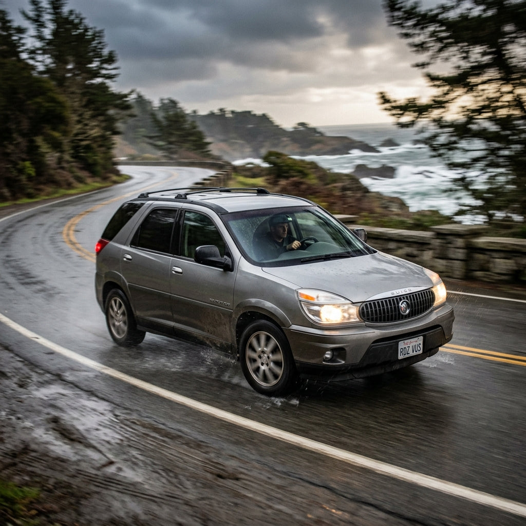 Action Shot: Buick Rendezvous Driving Fast