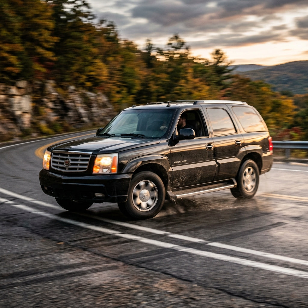 Action Shot: Cadillac Escalade Driving Fast