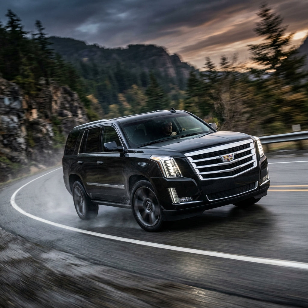 Action Shot: Cadillac Escalade Driving Fast