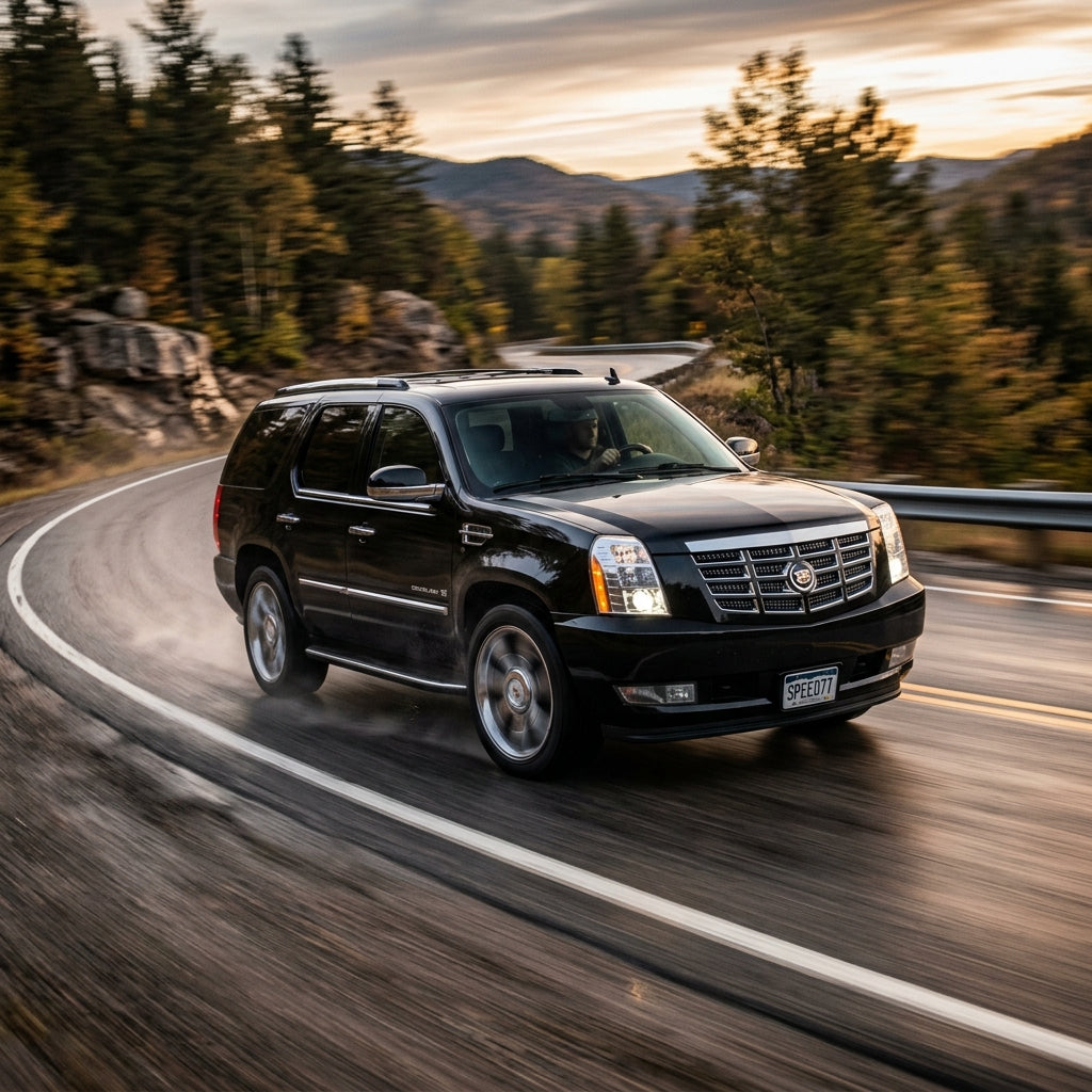 Action Shot: Cadillac Escalade Driving Fast