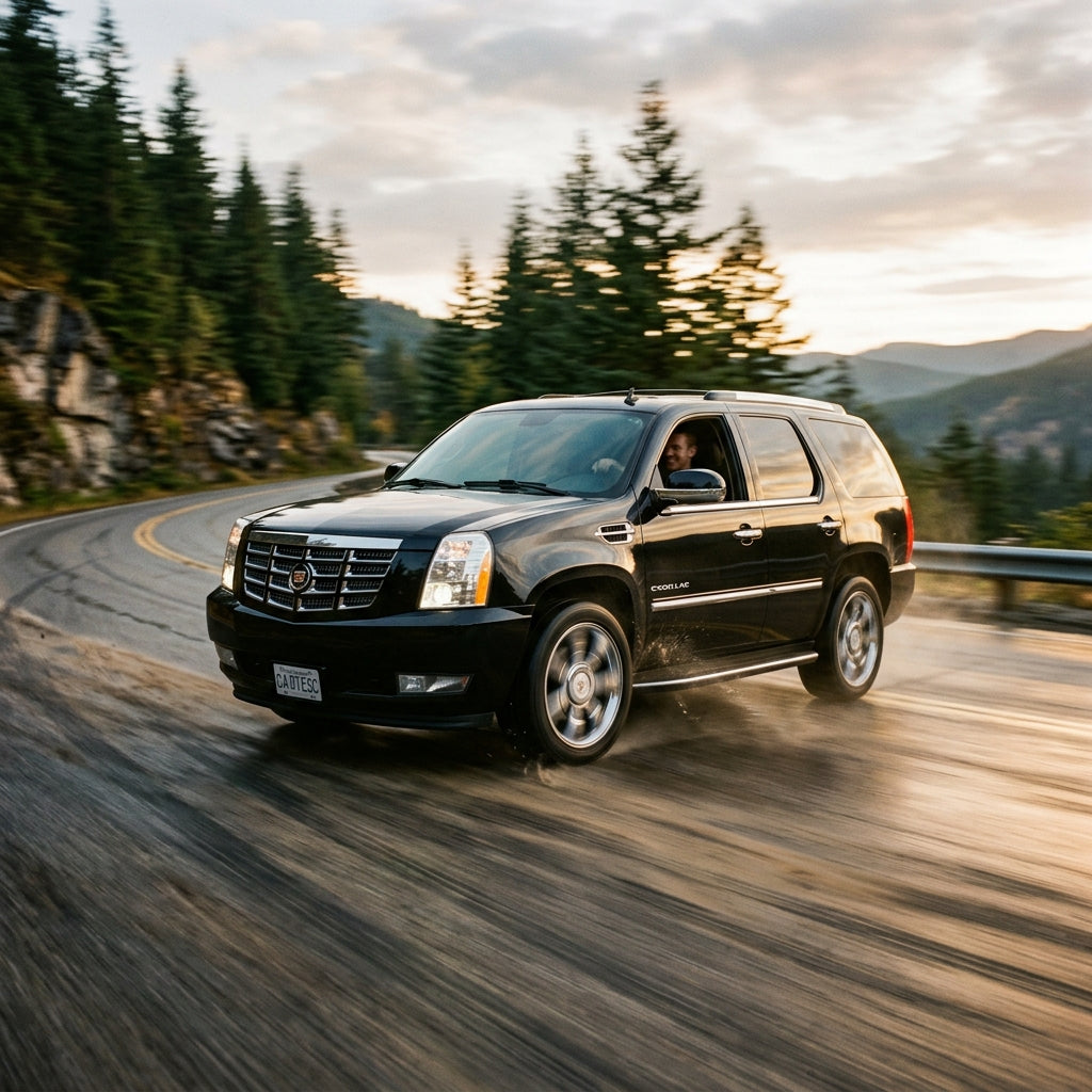 Action Shot: Cadillac Escalade Driving Fast