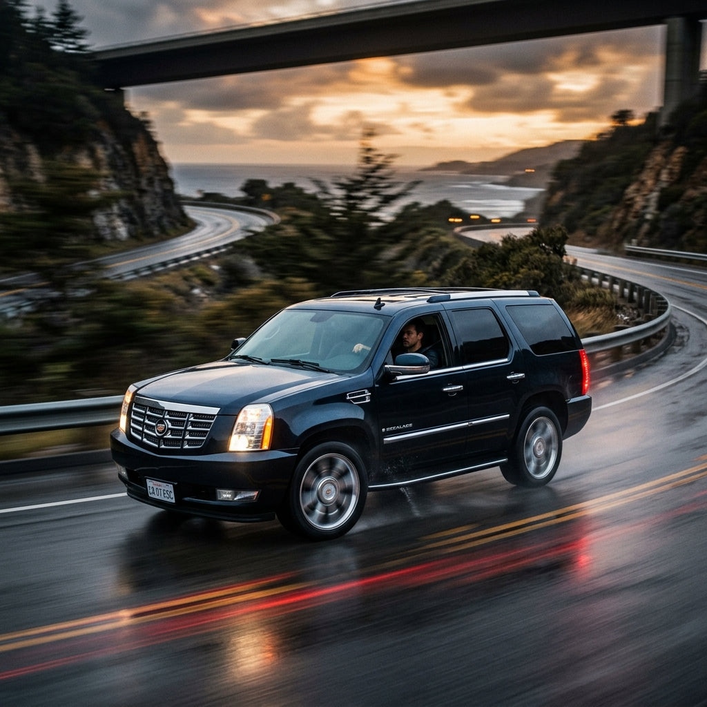 Action Shot: Cadillac Escalade Driving Fast