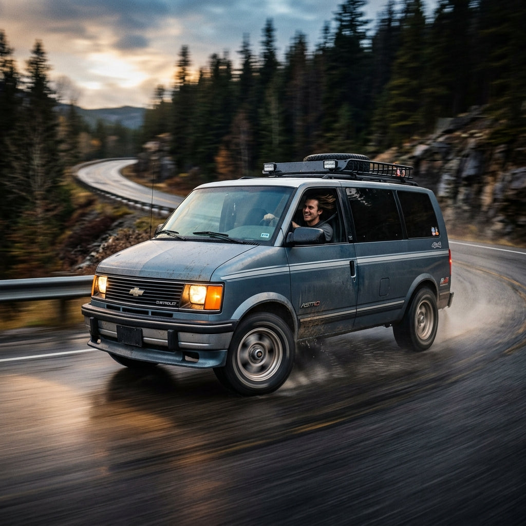 Action Shot: Chevrolet Astro Driving Fast