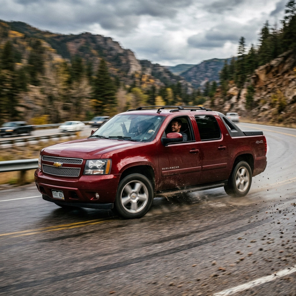 Action Shot: Chevrolet Avalanche Driving Fast