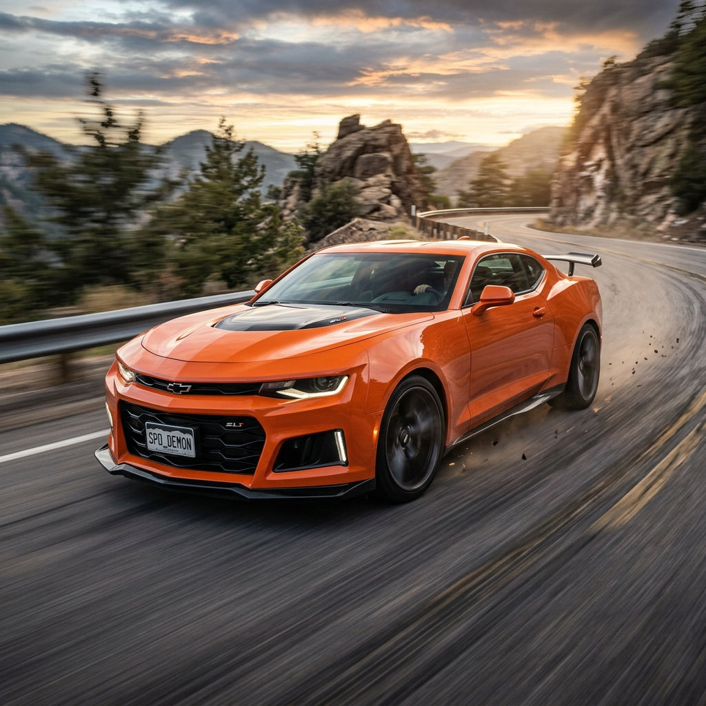 Action Shot: Chevrolet Camaro Driving Fast