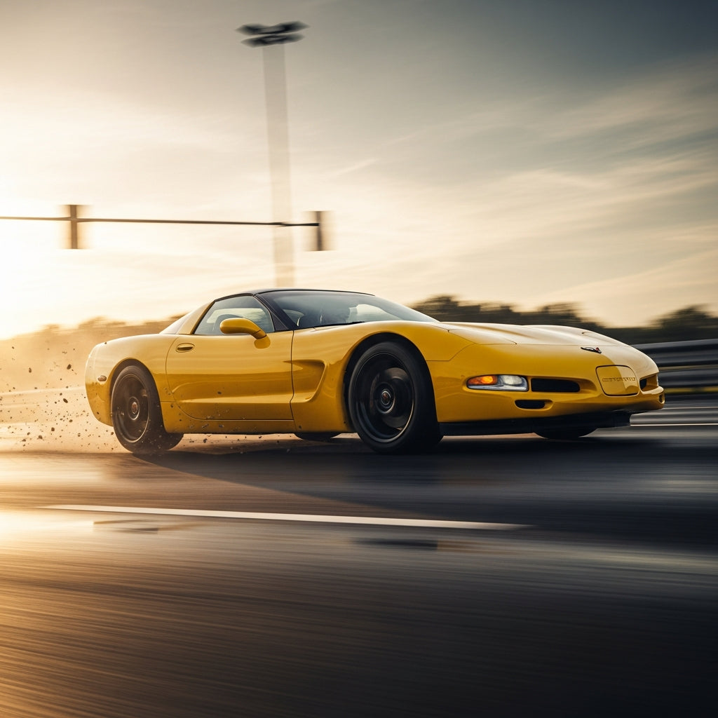 Action Shot: Chevrolet Corvette Driving Fast
