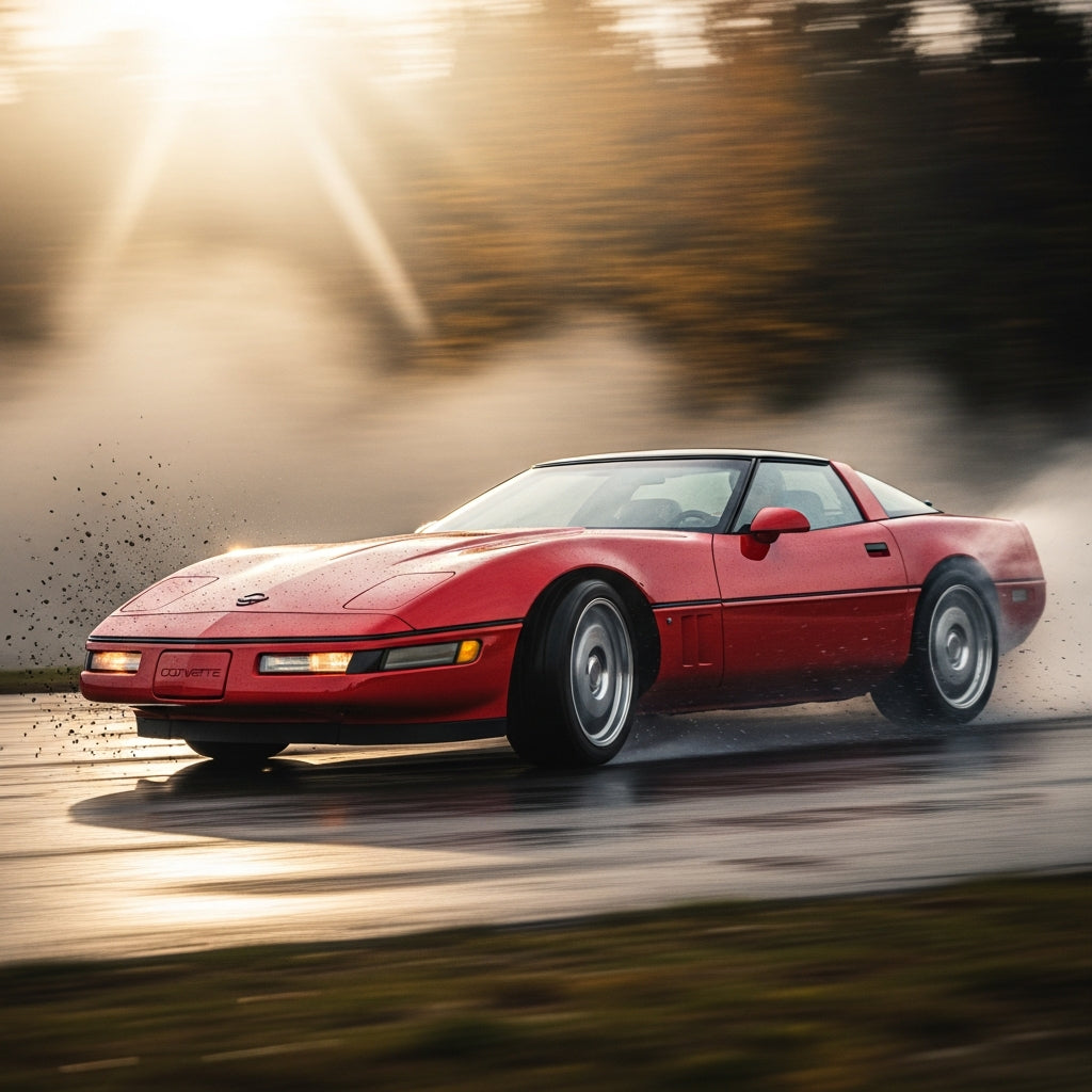 Action Shot: Chevrolet Corvette Driving Fast