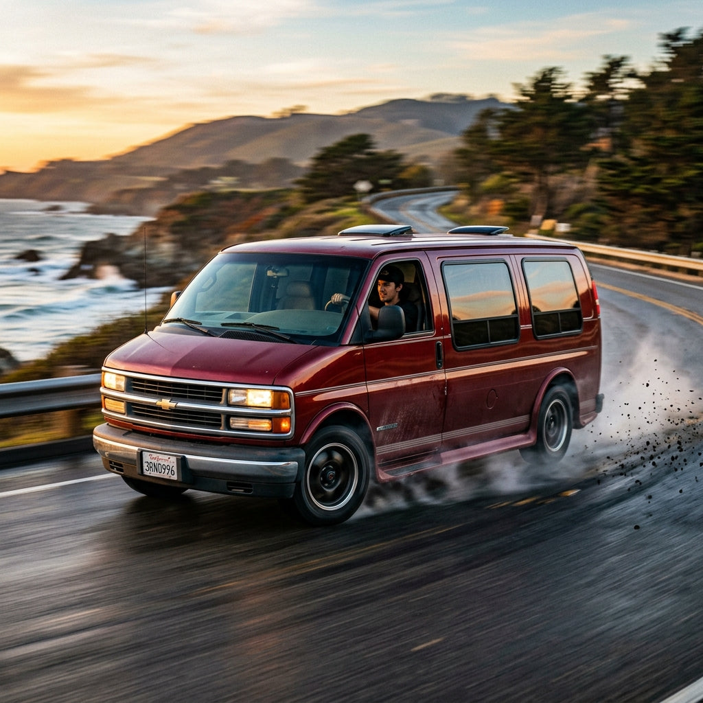Action Shot: Chevrolet Express Driving Fast