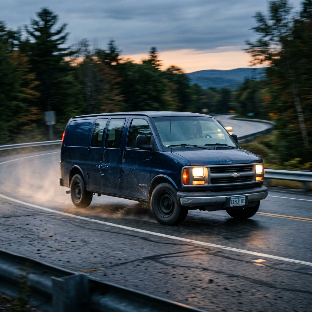 Action Shot: Chevrolet Express 1500 Driving Fast