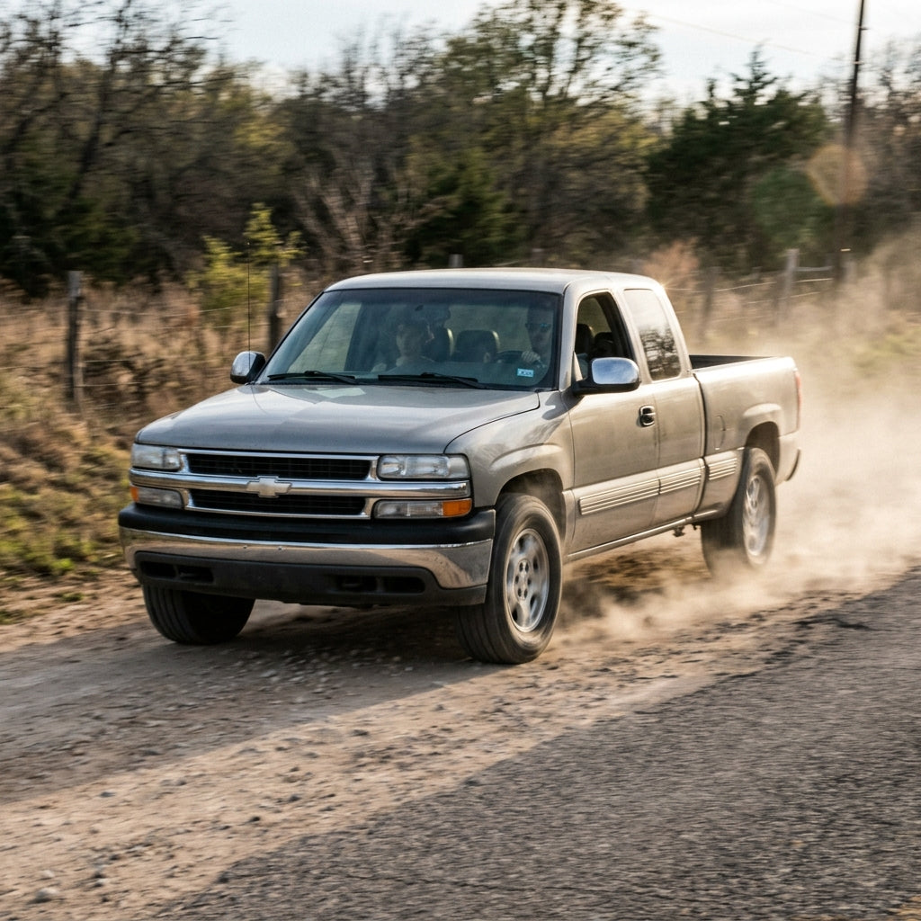 Action Shot: Chevrolet Silverado Driving Fast