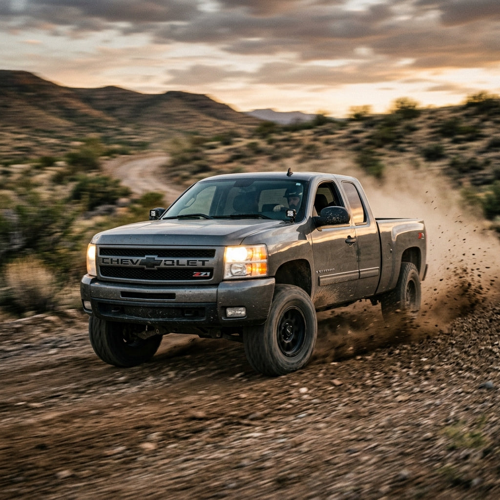 Action Shot: Chevrolet Silverado Driving Fast