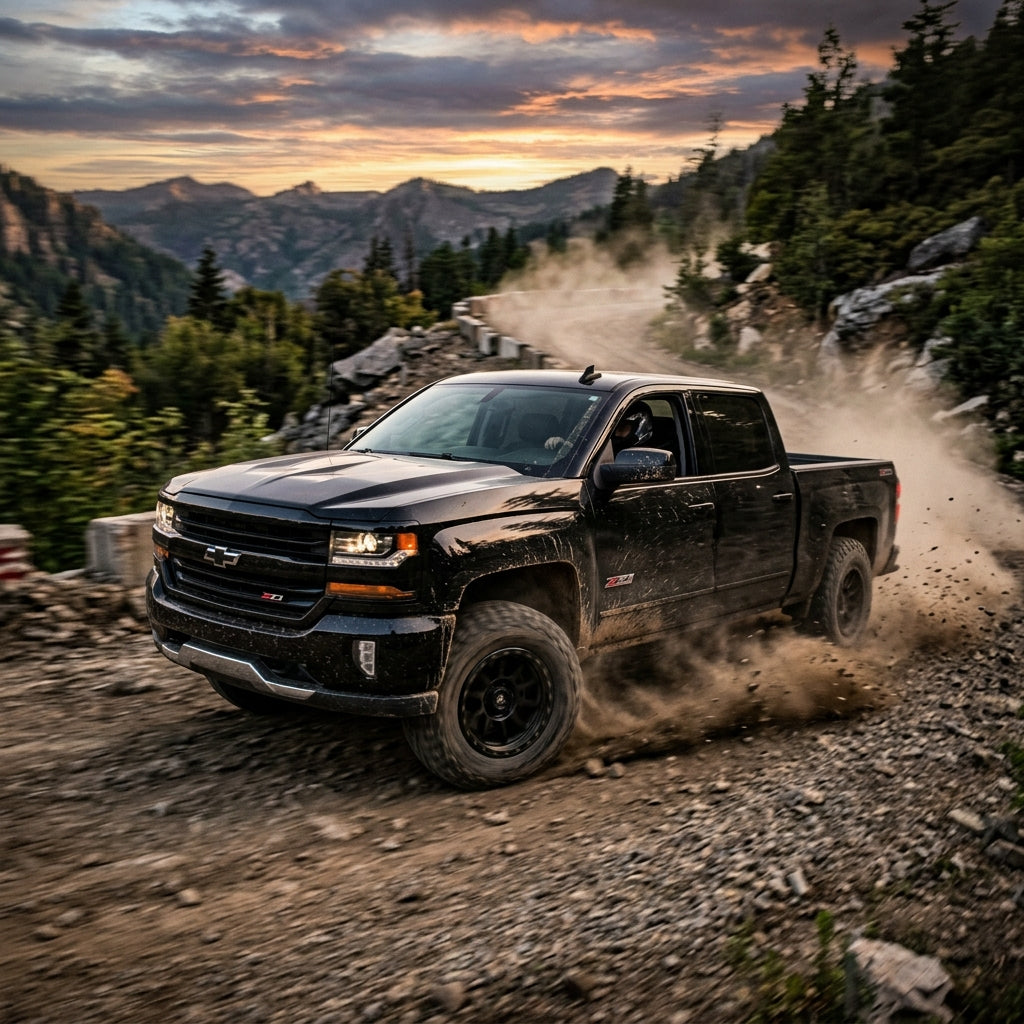 Action Shot: Chevrolet Silverado Driving Fast