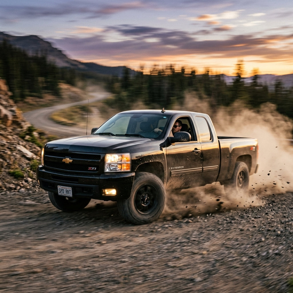 Action Shot: Chevrolet Silverado Driving Fast