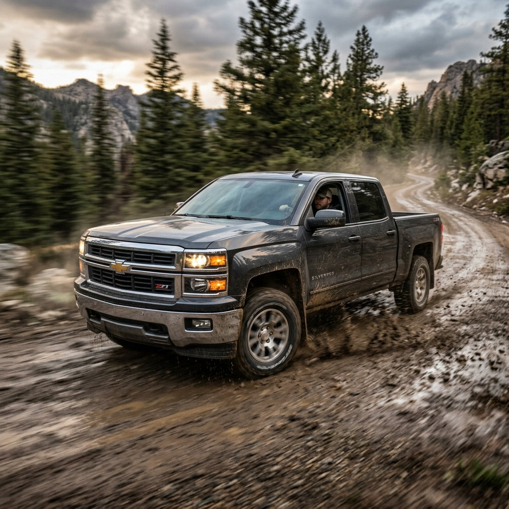 Action Shot: Chevrolet Silverado Driving Fast