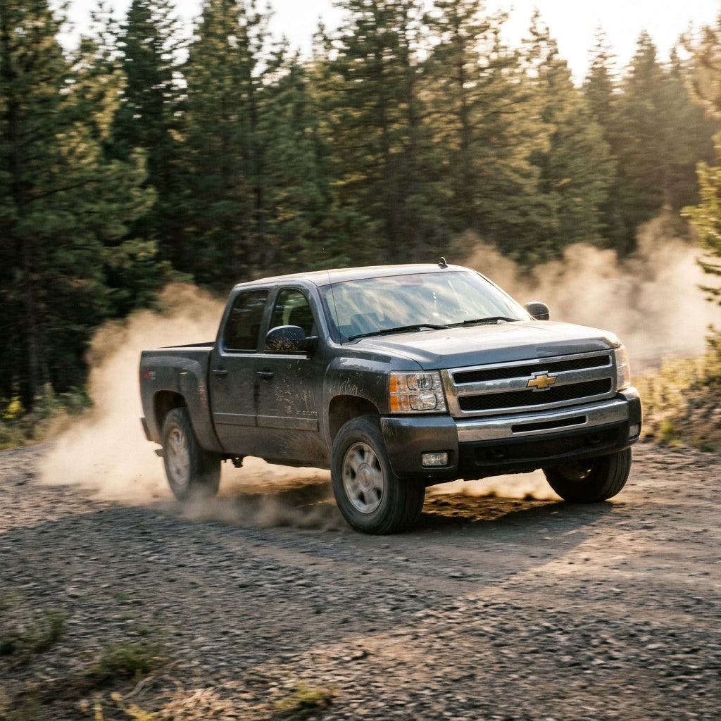 Action Shot: Chevrolet Silverado Driving Fast