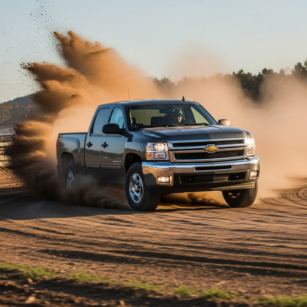 Action Shot: Chevrolet Silverado Driving Fast