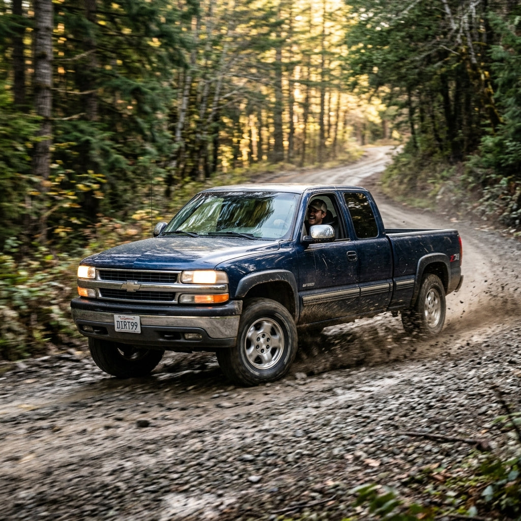 Action Shot: Chevrolet Silverado Driving Fast