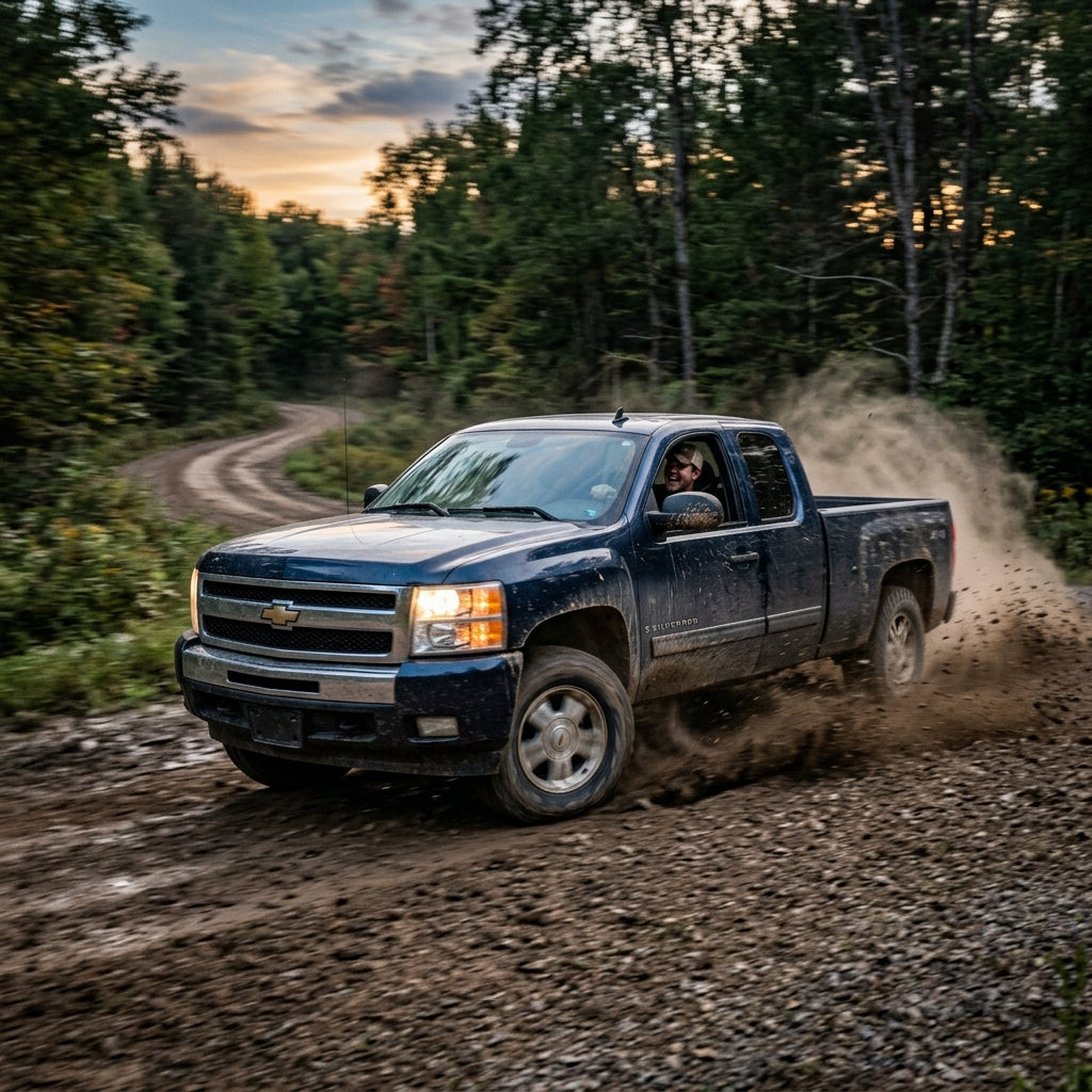 Action Shot: Chevrolet Silverado Driving Fast