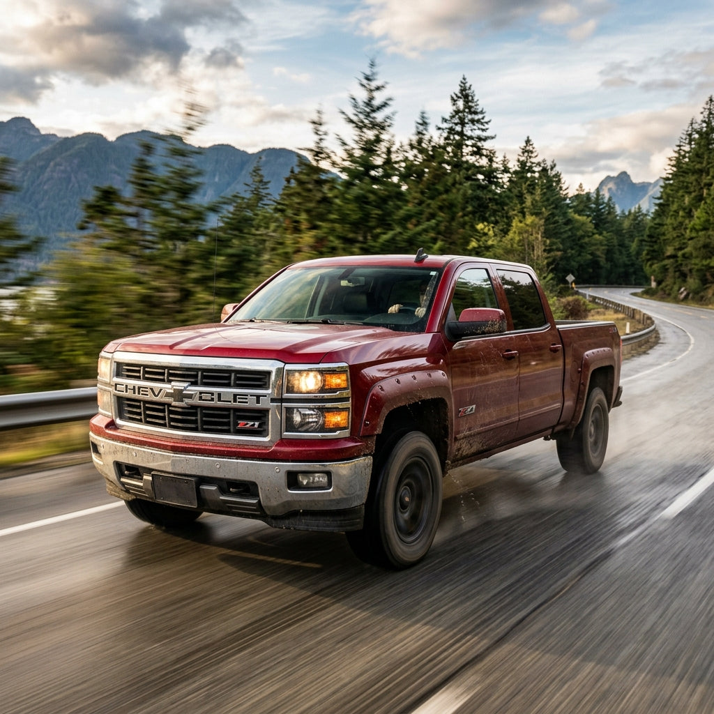 Action Shot: Chevrolet Silverado Driving Fast