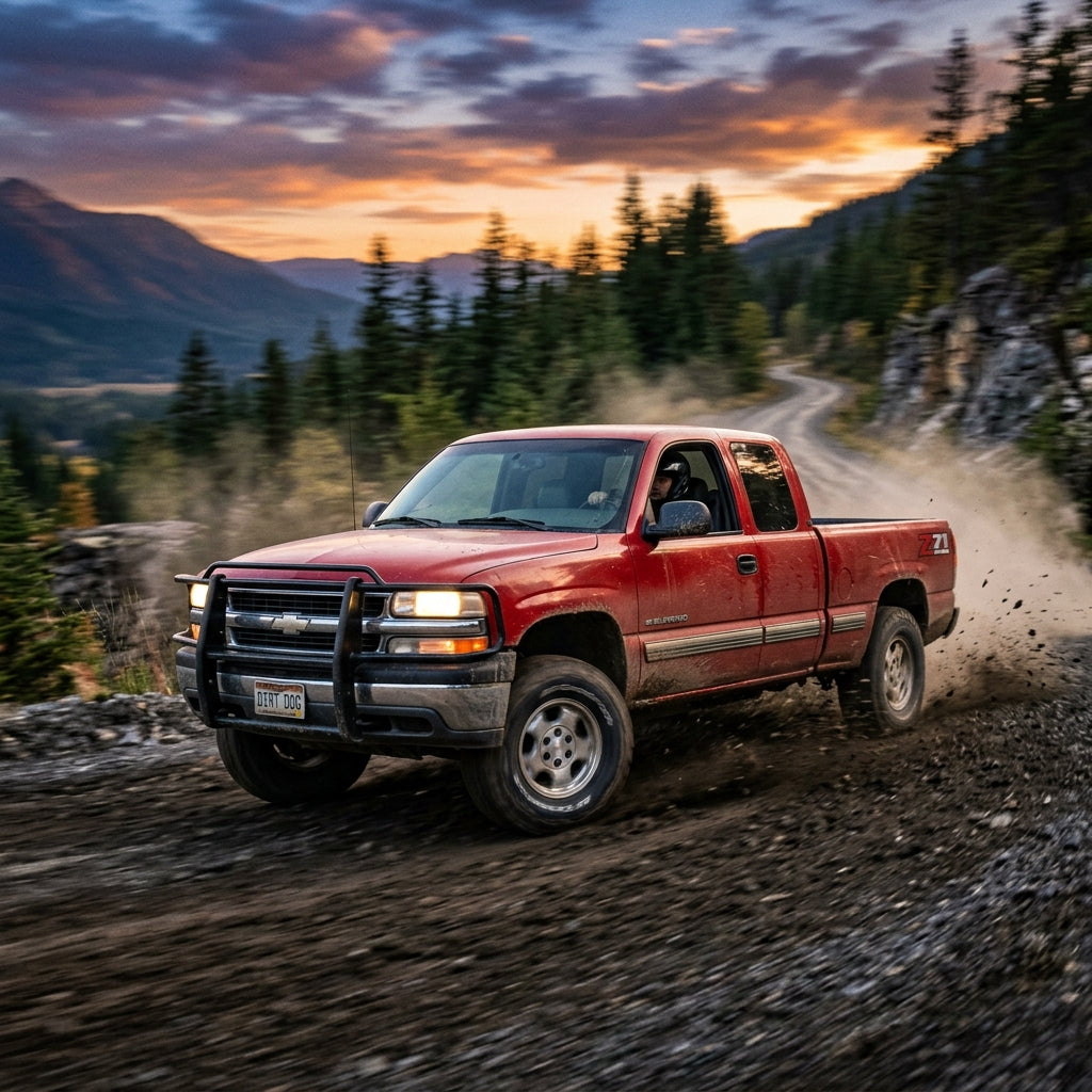Action Shot: Chevrolet Silverado Driving Fast