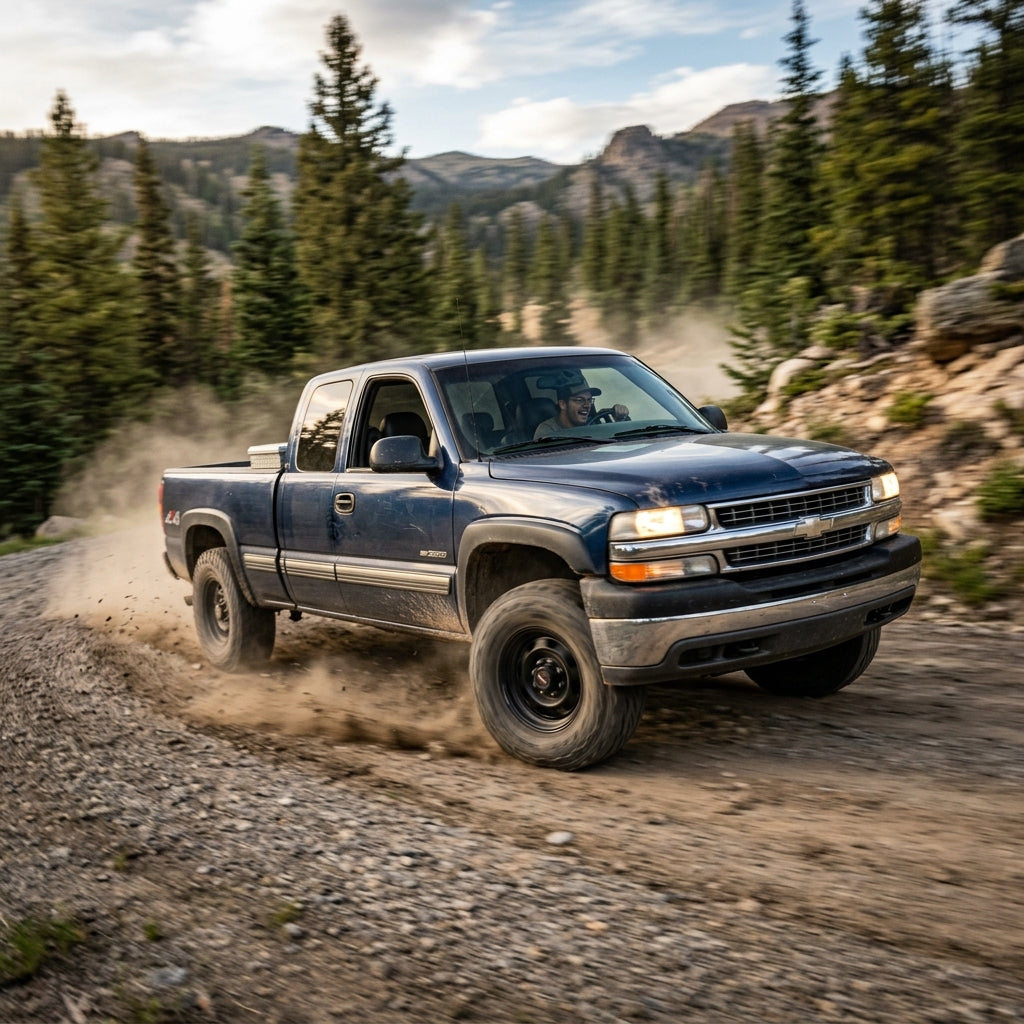 Action Shot: Chevrolet Silverado 2500 Driving Fast