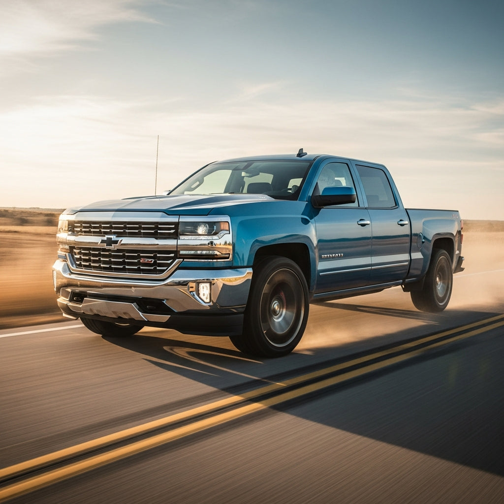 Action Shot: Chevrolet Silverado, Sierra Driving Fast