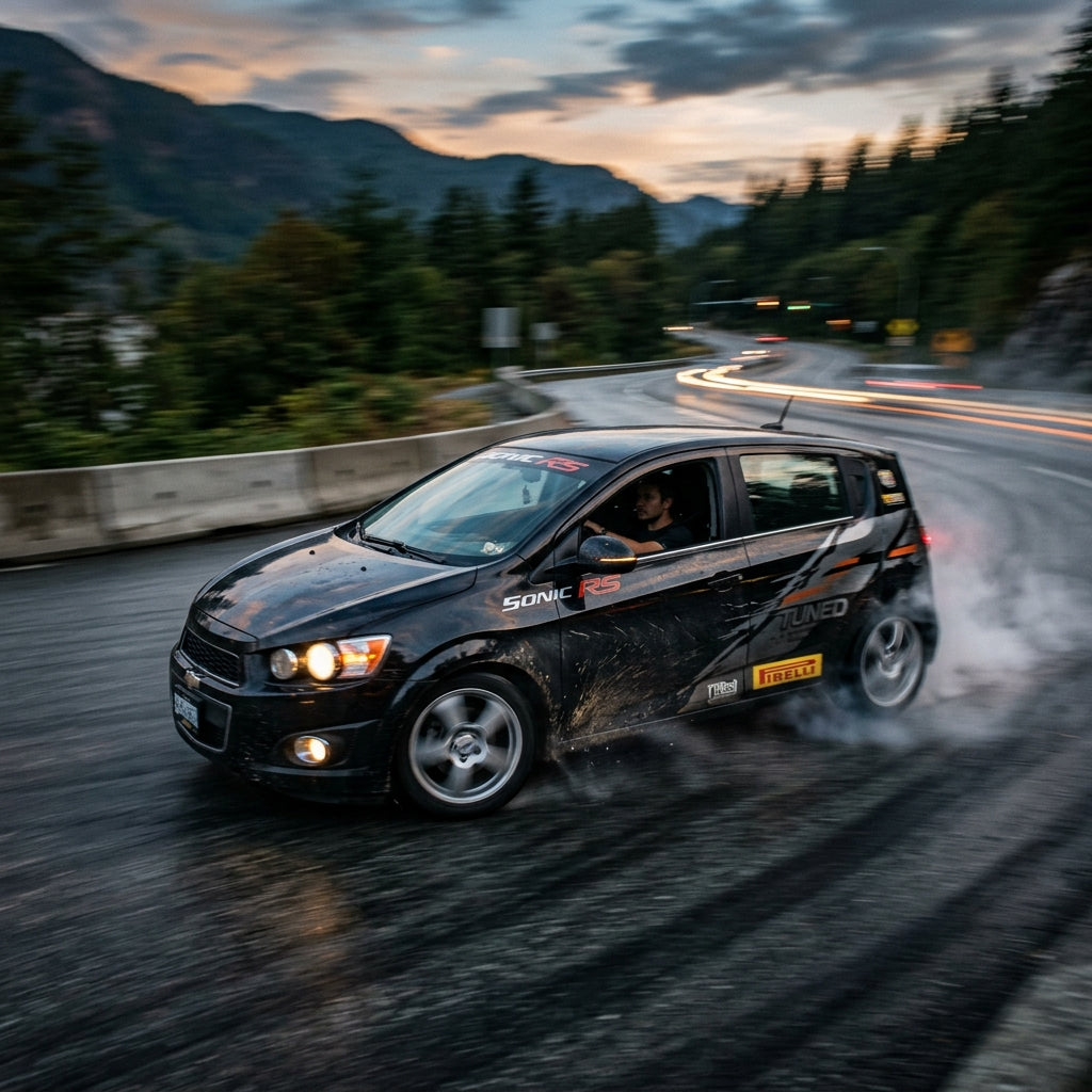 Action Shot: Chevrolet Sonic Driving Fast